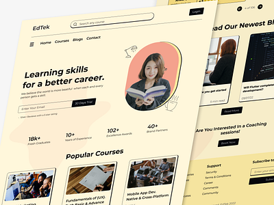 Neu-brutalism E-Learning Landing Page 3d animation app bootcamp branding dark mode dashboard design e learning edutech figma fintech graphic design illustration logo motion graphics online classes online education ui web design