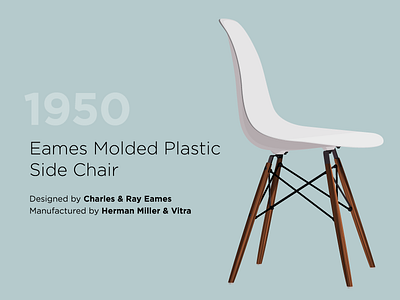 Side project chair eames flat furniture iconic illustration vector