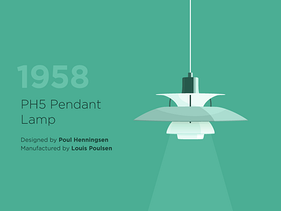 Ph5 Pendant Lamp flat iconic design lamp lighting teal vector