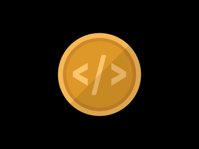 CSS Gold Logo code coin css flat gold icon logo