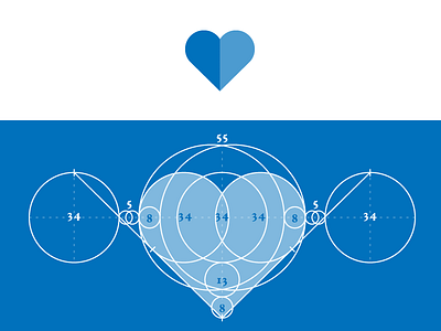 Fibonacci Heart fibonacci flat geometry golden ratio heart icon