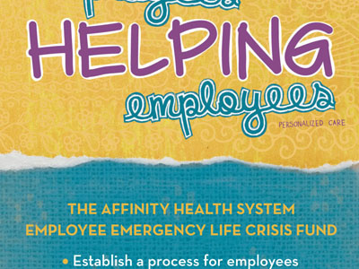 Employees Helping Employees Rack Card health care rack card texture type