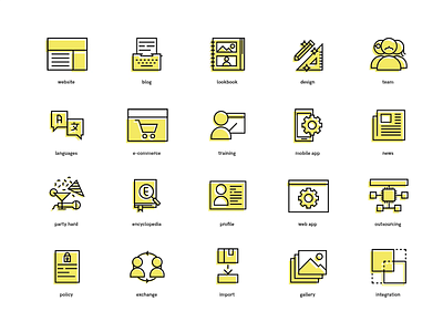 Bling SH: Icon set bold branding colorful colors cyberpunk grid icon icon set iconography icons idenity illustration linear lineart logo mark pack set software house visual