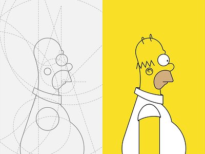 Homer J. Simpson - a character study 🍩 animation cartoon dribbbleweeklywarmup fanart flat grid guidelines illustraion keylines process simple simpson simpsons tribute tv series tv show vector weekly challenge wip