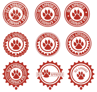 Uga Approved badge dog paw stamp