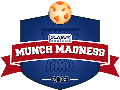 Munch Madness Logo badge basketball cookie logo march madness