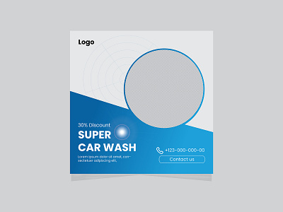 Car Wash Social Media Banner Template Design design graphic design instagram post new design social media banner