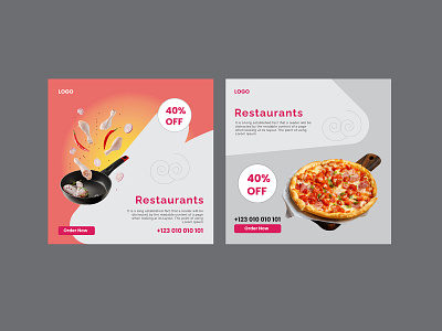 Restaurants food social media banner template