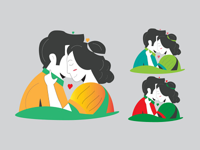 Love Couple illustration vector art design