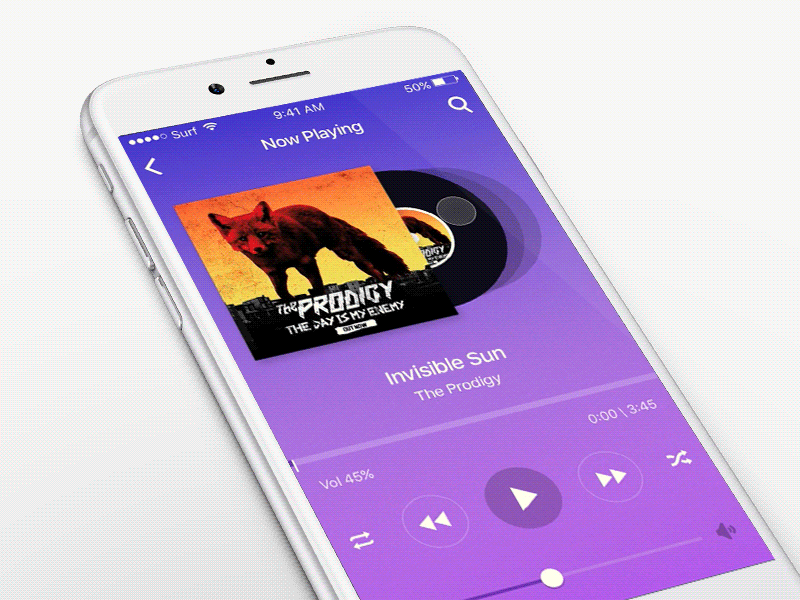 Music Player Exploration animation gif interface ios motion music player principle ui ux vrn dribbble sd