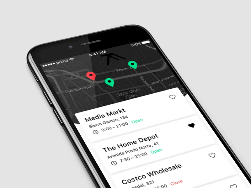 Map to list view animation concept ios list map motion scroll transformation view