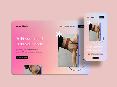 Yoga Studio - Web Design Concept corporate corporate web design gradient gradient texture landing page studio yoga yoga studio