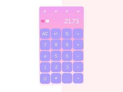 calculator - dailyUI app daily dailyui kawaii mobile design sweet ui