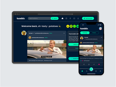 tumblr. redesign web app and mobile app