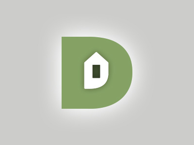 D House Icon branding d green home house icon logo negative space