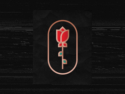 Rosé icon monoline rose