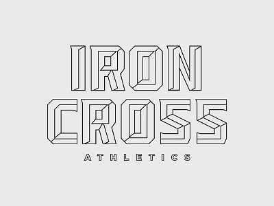 Iron Cross Type Outlined athletics fitness gym iron cross logo orlando training wordmark