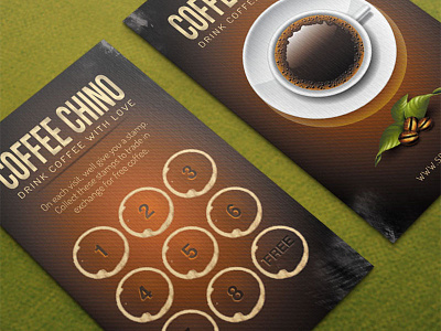 Brown Coffee Loyalty Card black brown business cafe card coffee creative cup dark drink gift srahayu