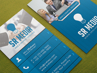 Corporate Business Card Vol. 03 blue business corporate creative idea job marketing personal photo smart srahayu stock