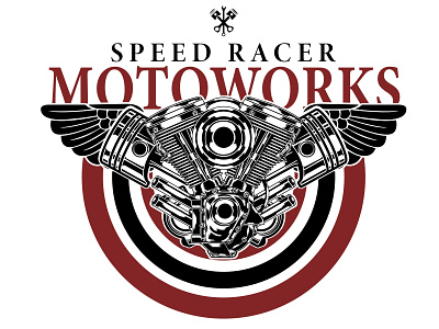 SPEED RACER MOTOWORKS bengkel corel draw curve design engine graphic design logo mesin photoshop vector