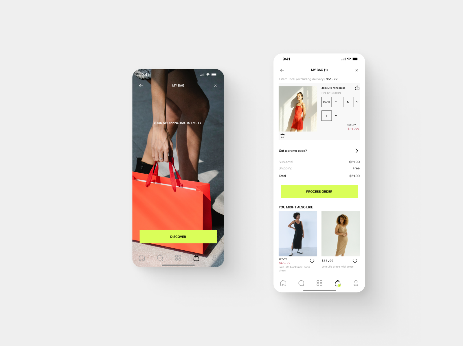 Shopping Bag UI/UX Design by Diana Makarova on Dribbble