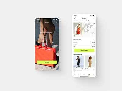Shopping Bag UI/UX Design app app design branding design e commerce ecommerce ios logo mobile app mobile design shopping bag typography ui uiux design ux vector