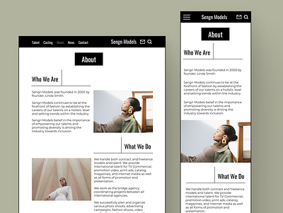 Model Agency Website branding design ecommerce fashion graphic design modelagency web web design