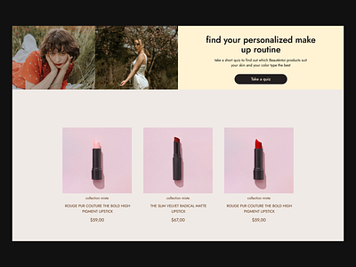 A cosmetic brand based on natural ingredient website page