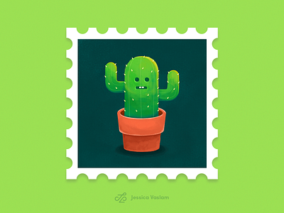 RandomStamps #2 cactus cactus illustration cute art illustration photoshop plant postage postal randomstamp stamp stamp design