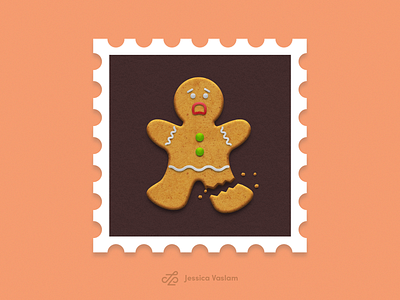 RandomStamps #4 cookie gingerbread gingerbread man illustraion photoshop postage postal randomstamp stamp stamp design