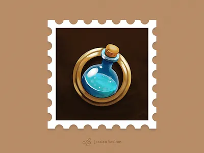 RandomStamps #6 brushes game art game design illustration mana potion photoshop postage postal potion randomstamp stamp stamp design