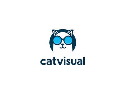 Catvisual Logo branding cat identity logo logo design mark symbol typography
