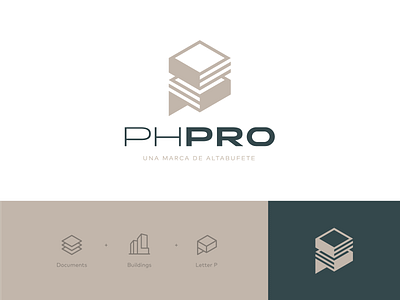 PHPRO Logo brandin building corporate design documents identity law firm letter logo design logodesign logomark logotype property real estate visual identity