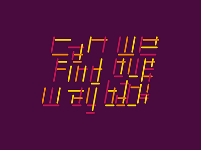 Way Back abstract typogaphy typographic vector
