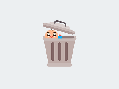 Baby in Trash Can