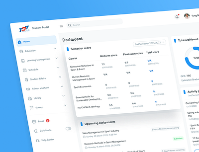 TDTU Student Portal UI Redesign ui