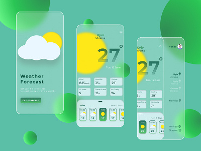 Weather Forecast app design logo mobile ui ux weather