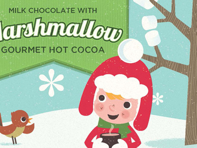 Stephen's Hot Cocoa Holiday Packaging - Marshmallow festive holiday illustration marshmallow package design