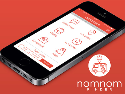 NomNom Finder App - Truck Dashboard app ios iphone nomnom ui ux