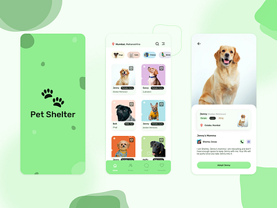 Mobile design- Pet Adoption android app app branding design dogs logo minimal pet adoption trendy ui user experience user interface ux