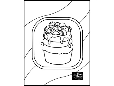 Cupcakes Coloring Page by Bee&Jam Studio on Dribbble