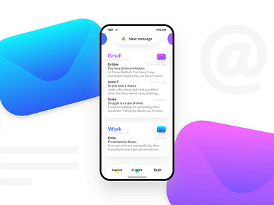 LIAM - INBOX LIT AF 2020 after effect animation app application clean email design identity interaction lit product tapbar ui ux