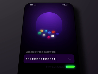 💊Onboarding Animation 💊 animation app capsule clean cyber dark interaction israel mobile motion onboarding password product design securtiy smart ui ux uxui