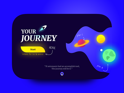 👨‍🚀Journey App 👩‍🚀 Landing Page clean dark identity illustration landing page space ui