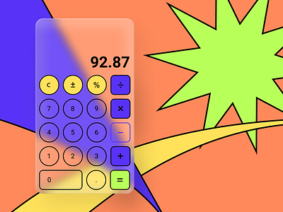 Day 4 - Calculator line flat shape glass calculator clean app ux ui figma design dailyui