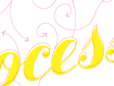 Process series poster linework neon typography