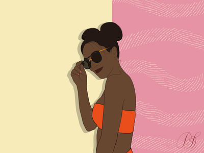 Girl with glasses adobe illustrator black skin colorful flat girl illustration vector