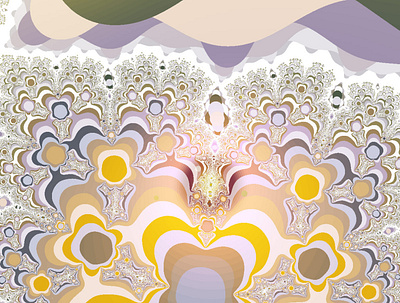 Fractal 060 B | Golden Bloom abstract digital fractal gradient secret