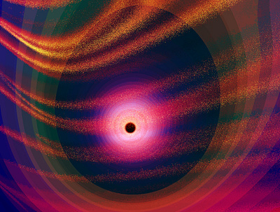Fractal 061 A | Black hole abstract bright digital fractal gradient purple