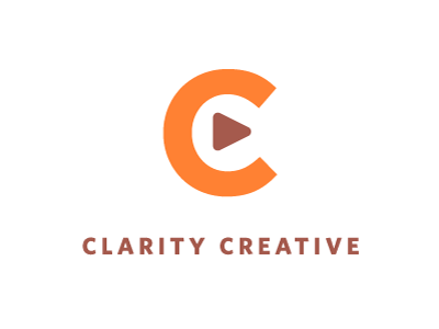 Clarity logo branding orange weird brownish thing video motion graphics whitney gotham